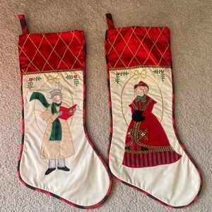House of hatten Christmas stockings. Carolers